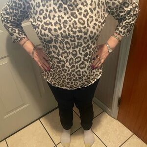 Chico's Gray Animal Print Top